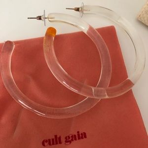 Brand new Cult Gaia clear hoop earrings